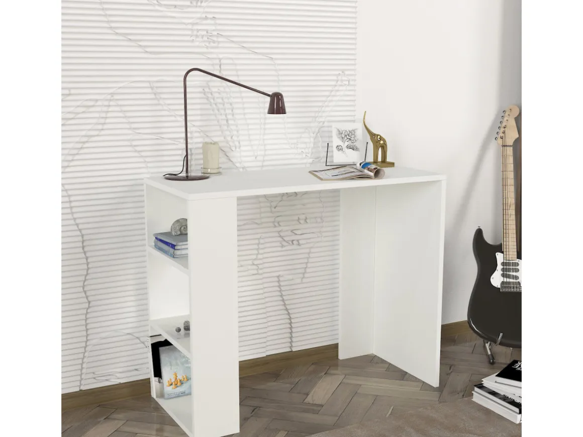 Bureau en bois "Netenya" - 90 x 40 x 74 cm - Blanc
