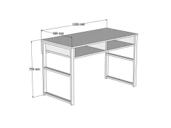 Bureau en bois "Nove" - 120 x 60 x 75 cm - Noyer
