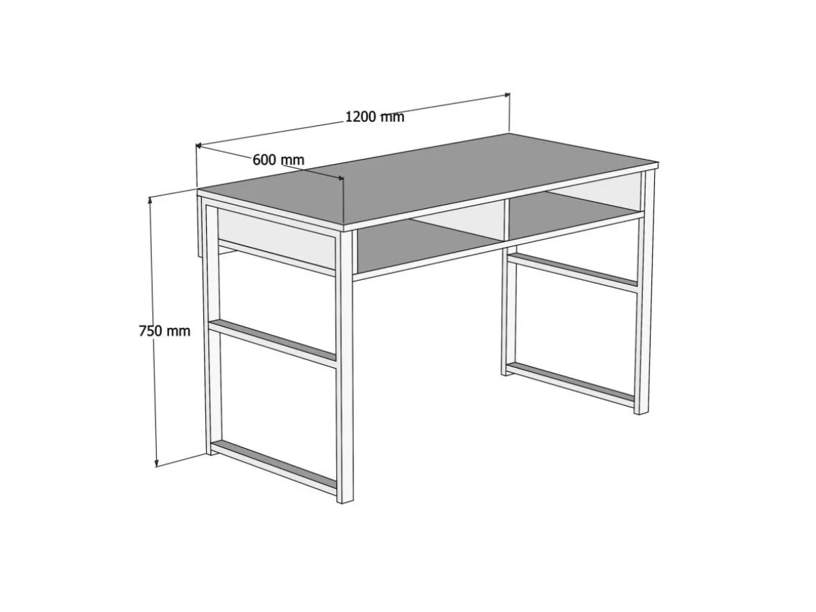 Bureau en bois "Nove" - 120 x 60 x 75 cm - Noyer
