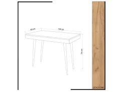 Bureau en bois "Valencia" - 100 x 60 x 74 cm - Marron