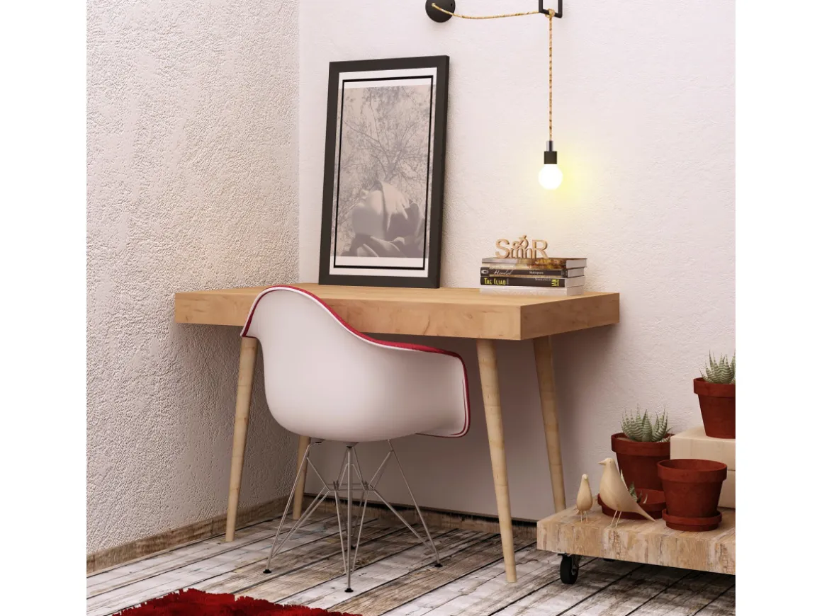 Bureau en bois "Valencia" - 100 x 60 x 74 cm - Marron