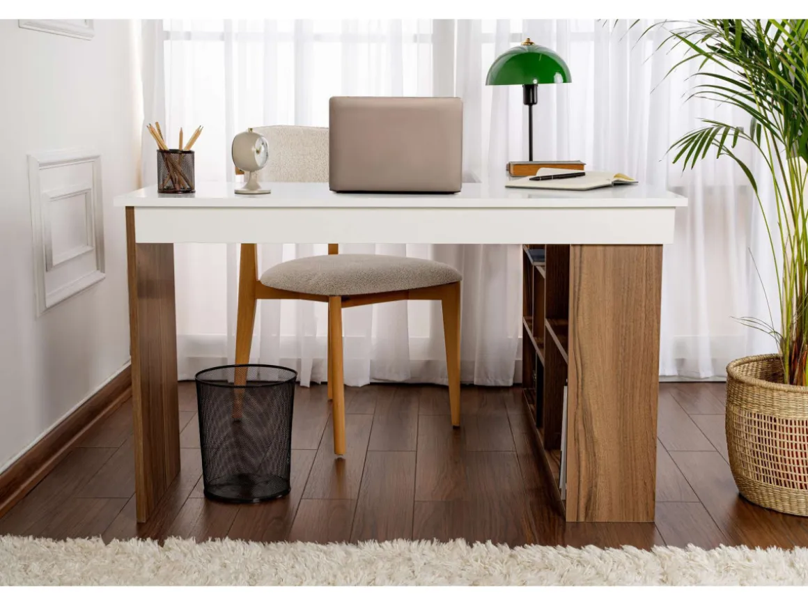 bureau en bois "Vesper" 130 x 120 x 72 cm - Noyer