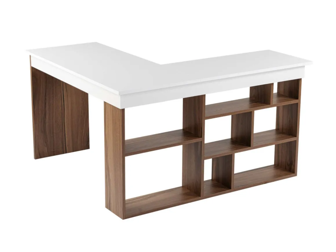 bureau en bois "Vesper" 130 x 120 x 72 cm - Noyer