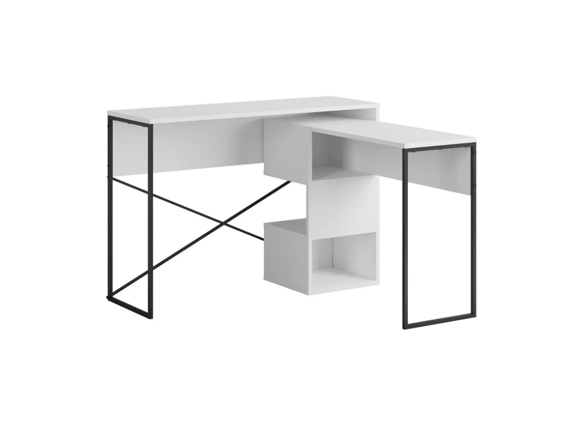 Bureau modulable en bois "Badau" - 110 x 102 x 77 cm - Blanc