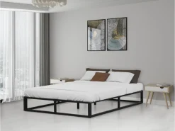 Cadre de lit en métal 160 x 200 cm - Noir