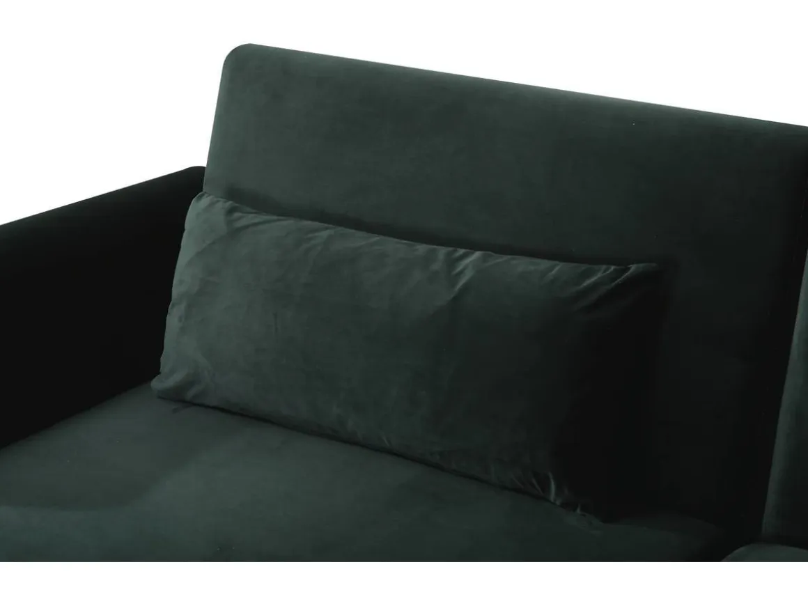 Canapé Clic Clac en velours "Donia" - 203 x 81 x 83 cm - 3 places - Vert foncé