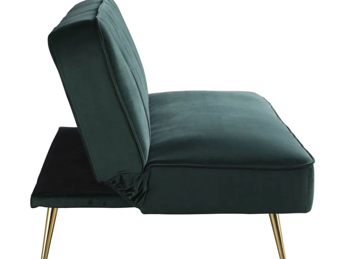 Canapé Clic Clac velours "James" - 180 x 83 x 75 cm - 3 places - Vert foncé.