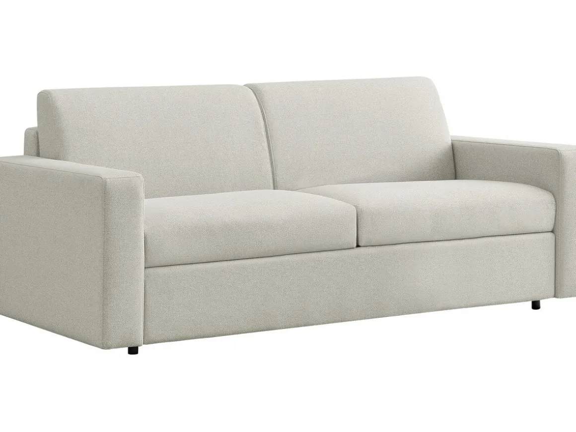 Canapé convertible express en tissu "Diana" - Couchage 140 cm - 3 places - Beige