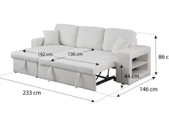 Canapé d'angle bouclettes convertible/reversible