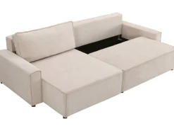 Canapé d'angle convertible en tissu texturé 