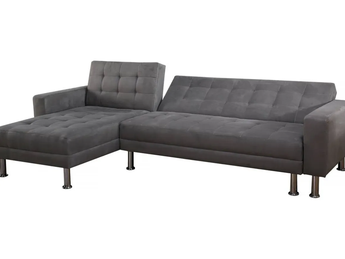 Canapé d'angle convertible et réversible "Theo"- 4 places - Gris