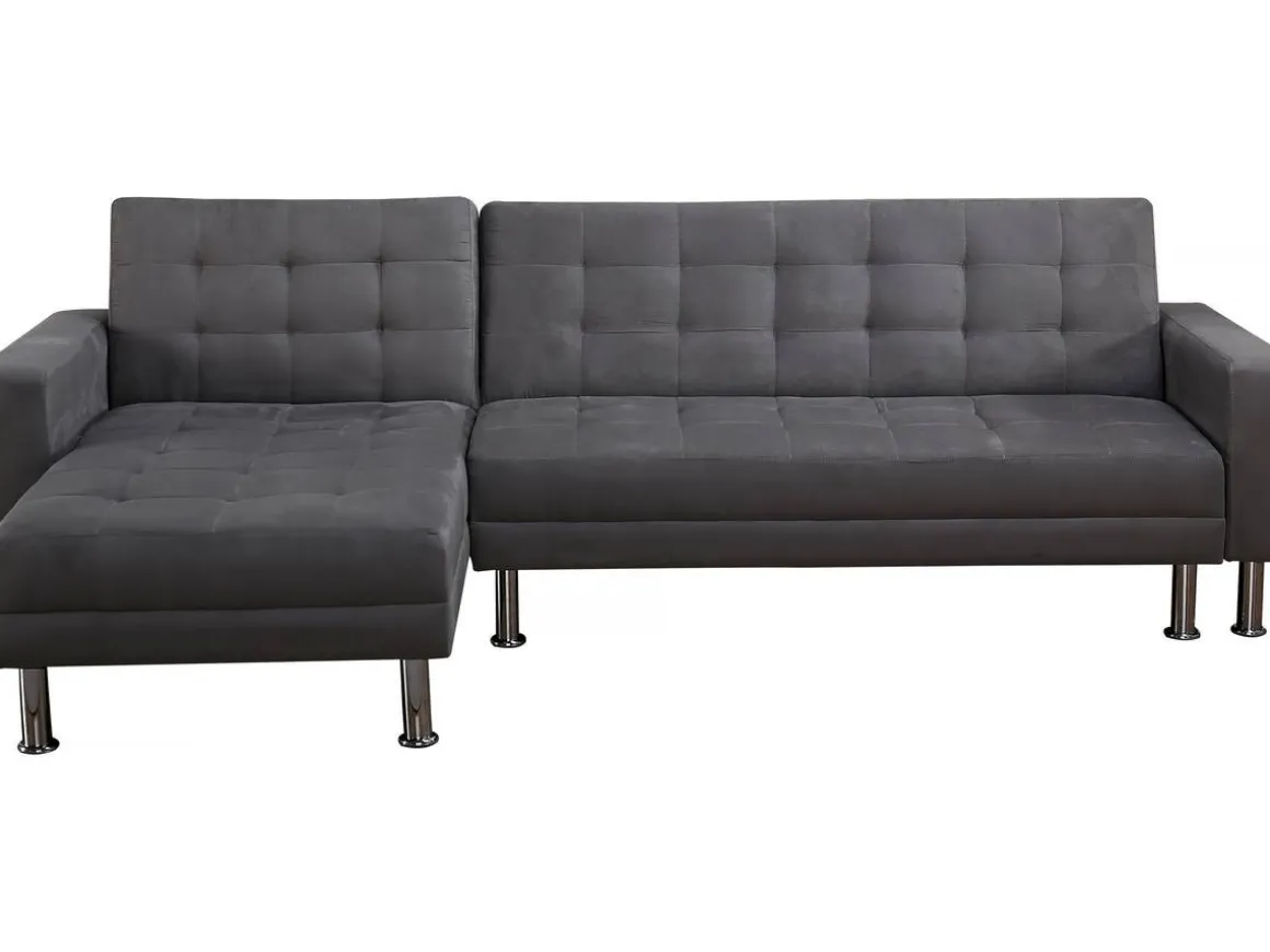 Canapé d'angle convertible et réversible "Theo"- 4 places - Gris