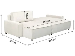 Canapé d'angle convertible et reversible en velours côtelé