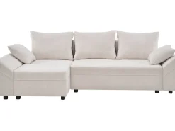 Canapé d'angle convertible et reversible en tissu texturé "Vaugirard II" - 3 places - Beige
