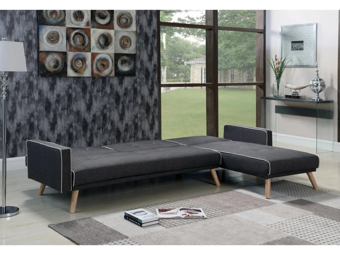 Canapé d'angle convertible et réversible "Jules" - 3 places - Gris