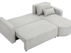 Canapé d'angle convertible et reversible en tissu "Charles" - 3 places - Gris