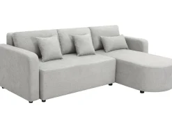 Canapé d'angle convertible et reversible en tissu 