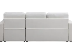 Canapé d'angle convertible/reversible avec coffre "Alain" - 3 places - Bouclettes -  Blanc