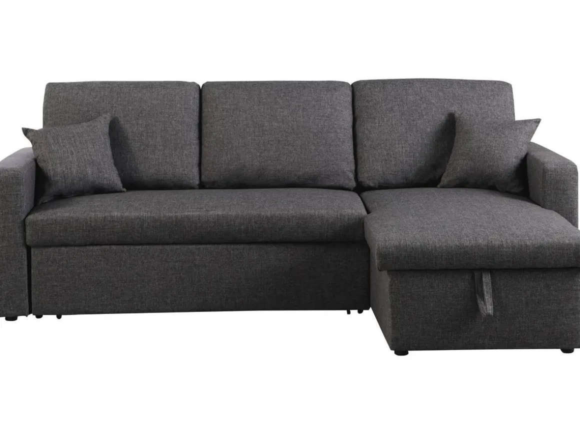 Canapé d'angle convertible/ réversible avec coffre "Alain" - 3 places - Gris