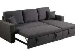 Canapé d'angle convertible/ réversible avec coffre "Alain" - 3 places - Gris