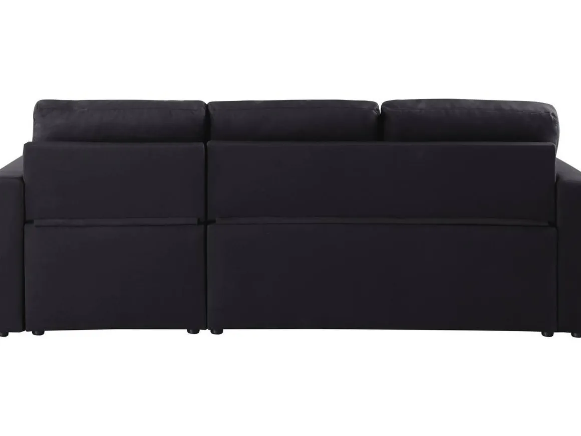 Canapé d'angle convertible/ réversible "Alain" - 221 x 145 x 85 cm - 3 places - Noir