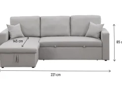 Canapé d'angle convertible/ réversible avec coffre