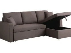 Canapé d'angle convertible/ réversible avec coffre "Alain" - 3 places - Taupe