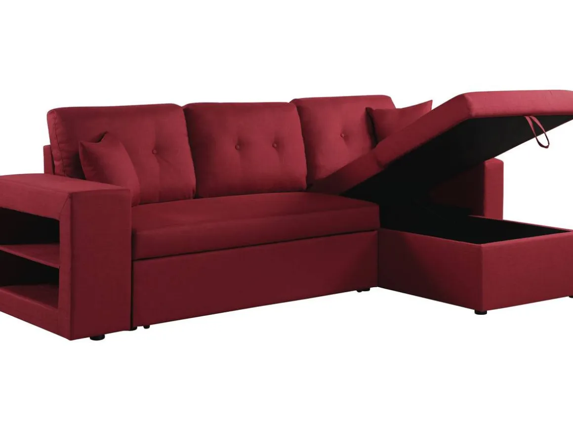 Canapé d'angle convertible/réversible "Axel" - 3 places - Rouge