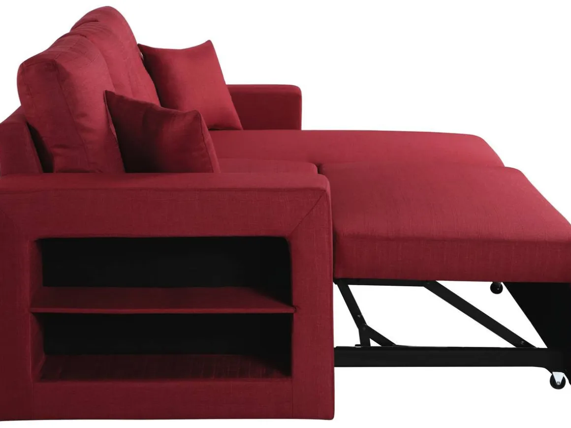 Canapé d'angle convertible/réversible "Axel" - 3 places - Rouge