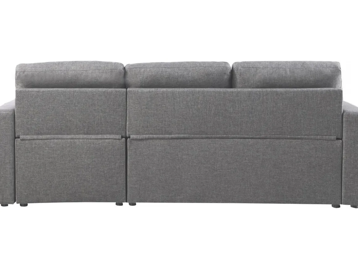 Canapé d'angle convertible/ réversible avec coffre "Alain II" - 3 places - Gris clair