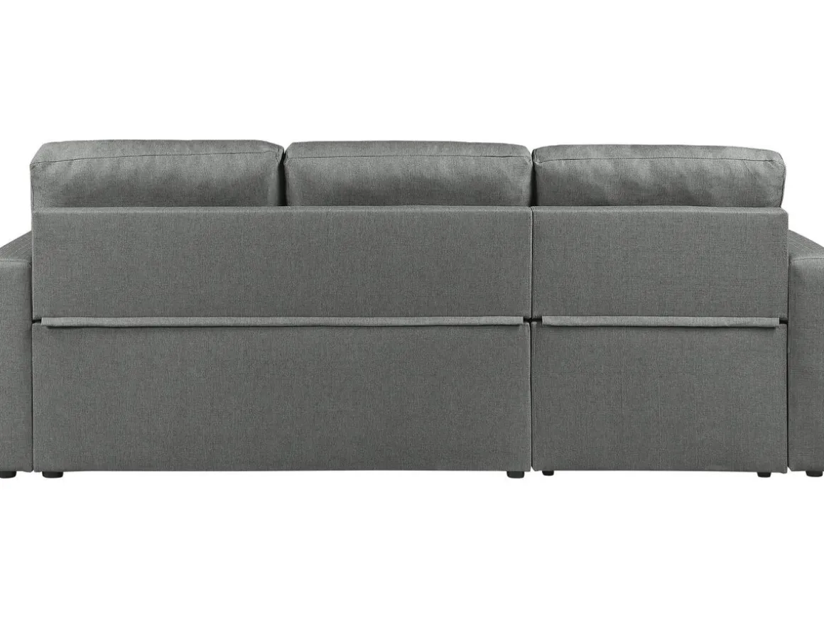Canapé d'angle convertible/réversible style bubble "Alain" - 3 places - Gris