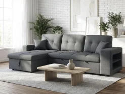 Canapé d'angle convertible/réversible tissu style bubble 