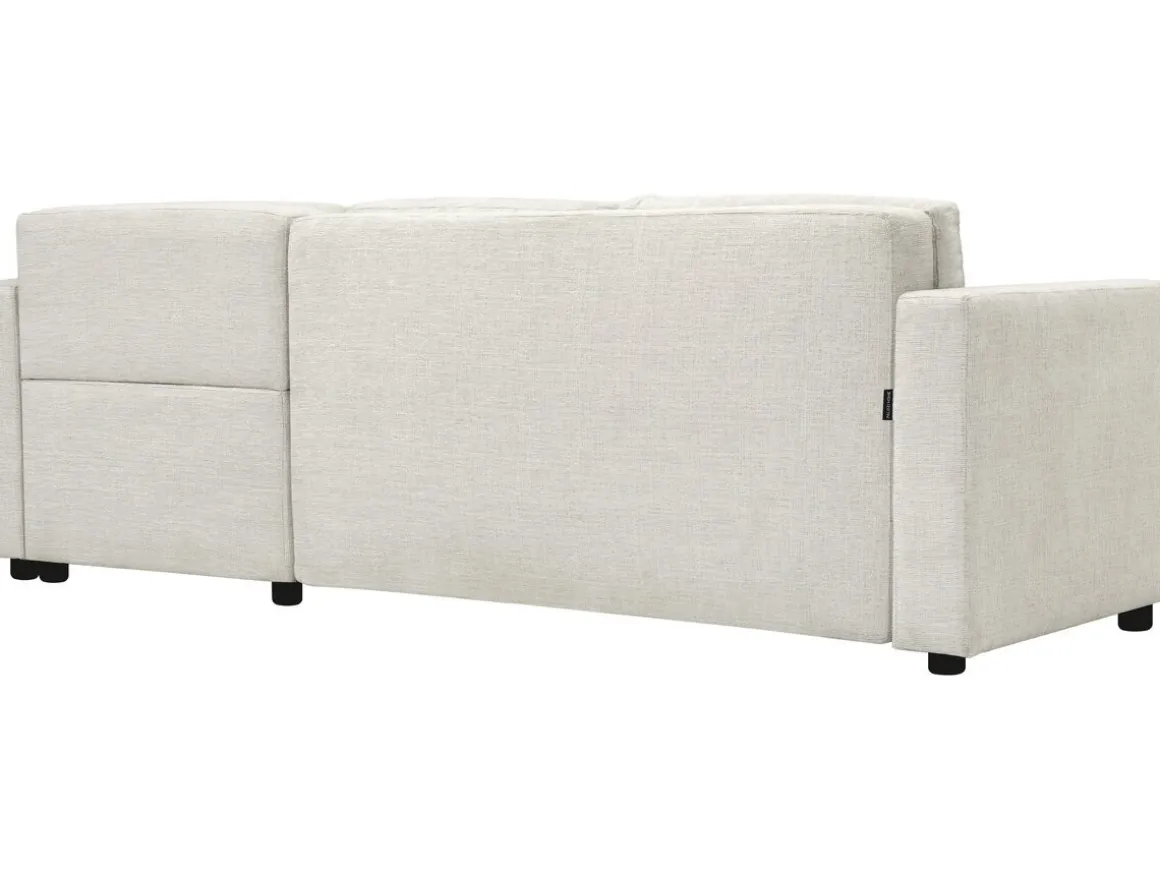 Canapé d'angle convertible/réversible en tissu "Charles" - 3 places - Beige