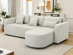 Canapé d'angle convertible/réversible en tissu