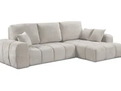Canapé d'angle droit convertible en tissu chenille