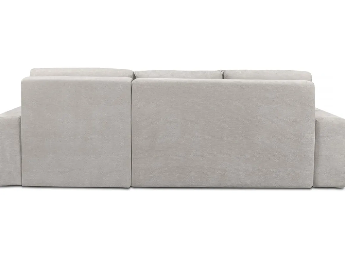 Canapé d'angle droit convertible en tissu chenille "Verneuil" - 3 places - Beige