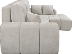 Canapé d'angle droit convertible en tissu chenille