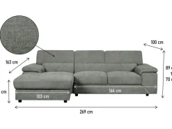 Canapé d'angle en tissu chenille