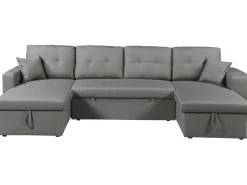 Canapé d'angle panoramique convertible en tissu