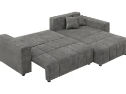 Canapé d'angle réversible/convertible en tissu -