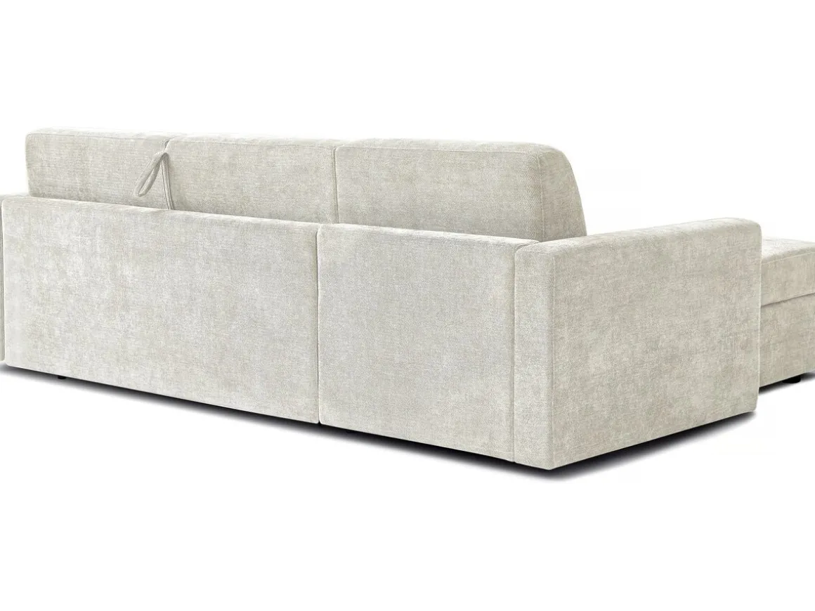 Canapé d'angle réversible convertible express en tissu "Celia" - 3 places - Beige