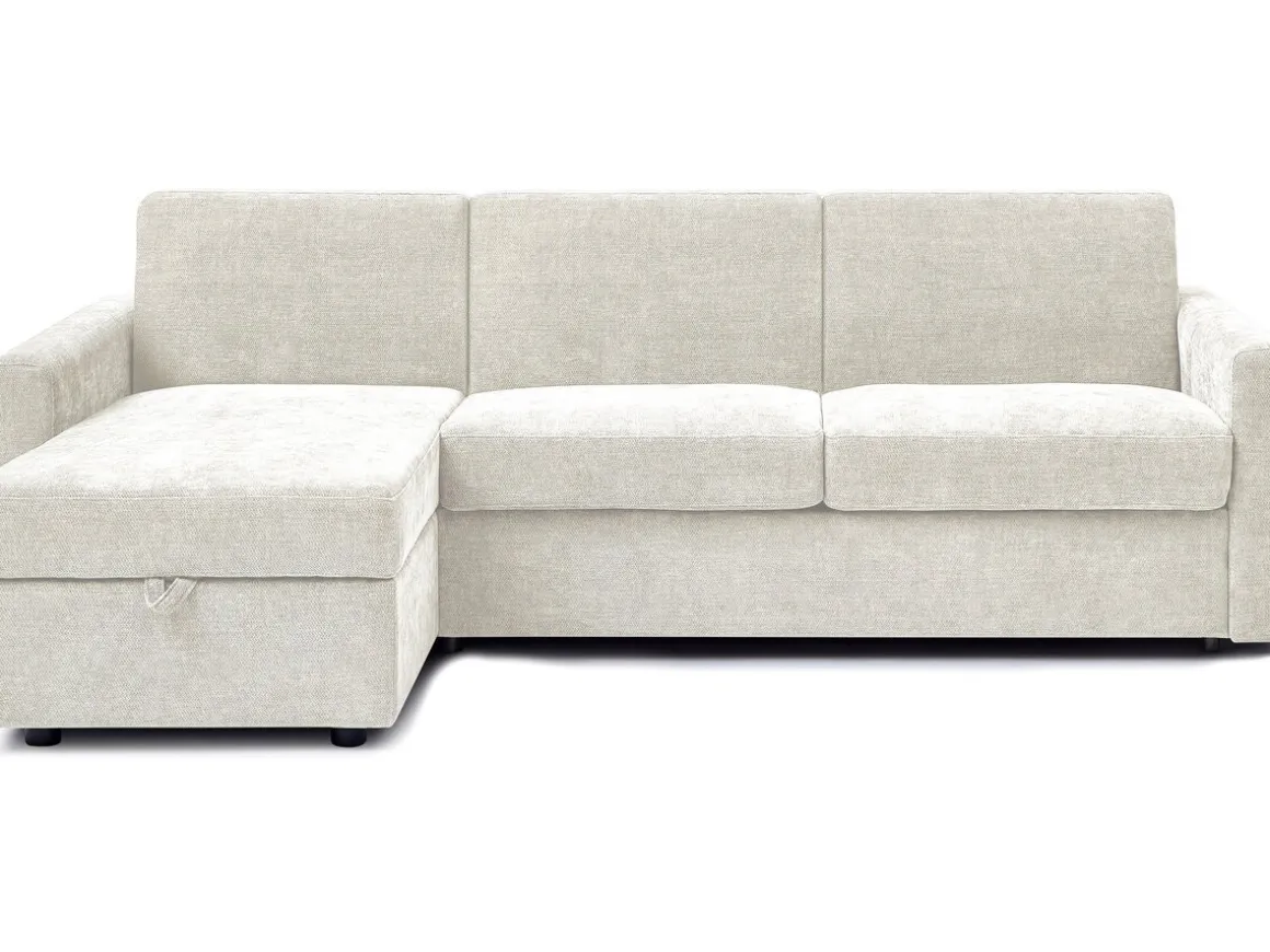 Canapé d'angle réversible convertible express en tissu "Celia" - 3 places - Beige