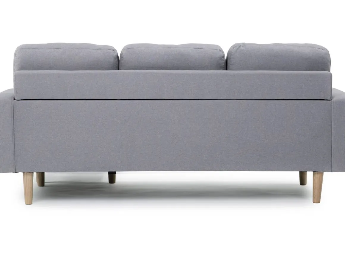 Canapé d'angle réversible en tissu "Gabby" - 3 places - Gris Clair