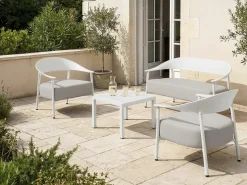 Canapé de jardin en plastique et métal 
