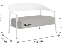Canapé de jardin en plastique et métal 