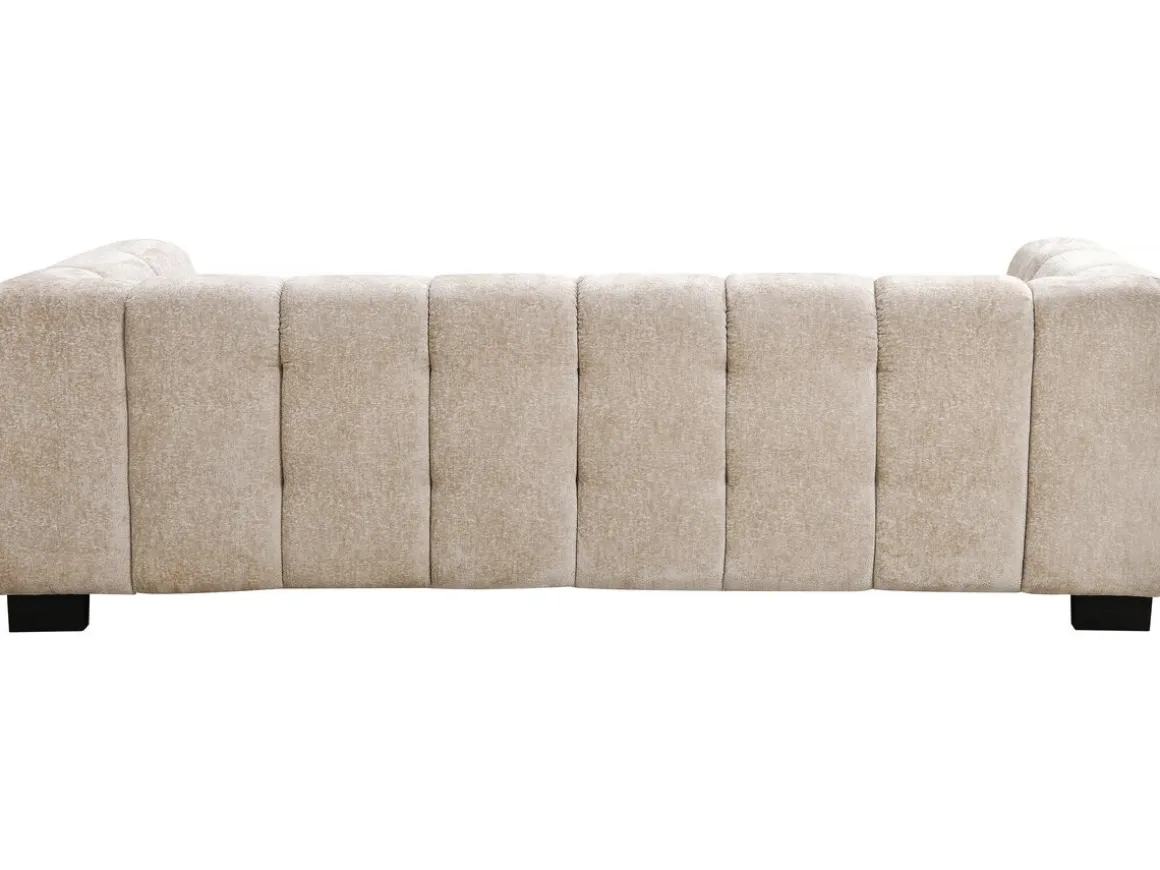 Canapé droit design en tissu chenille 3 places "Foch" - Beige
