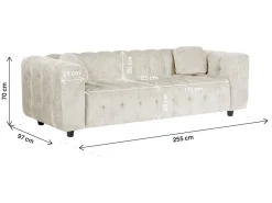 Canapé droit en tissu chenille