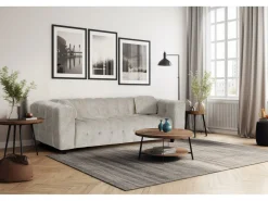 Canapé droit en tissu chenille