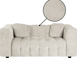 Canapé droit en tissu chenille "Vendome" - 2 places - Beige