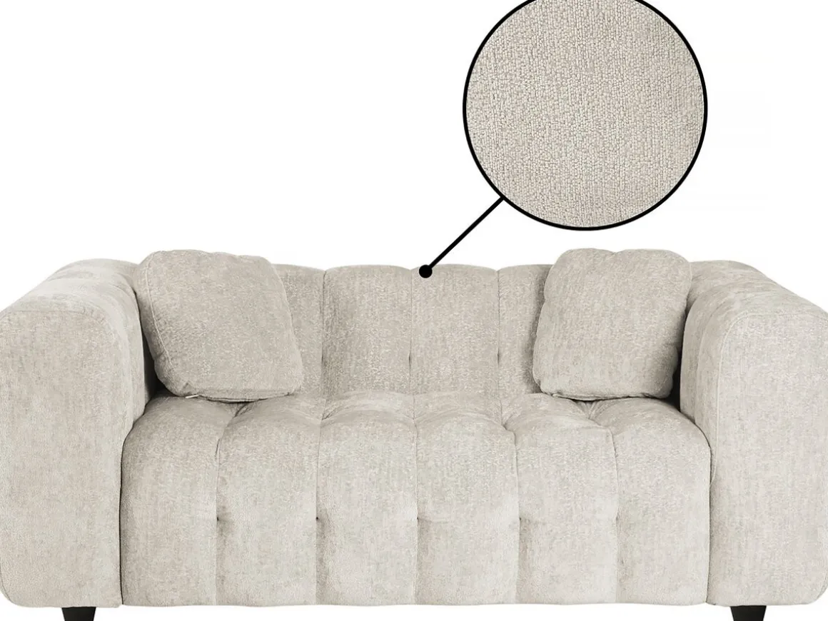 Canapé droit en tissu chenille "Vendome" - 2 places - Beige